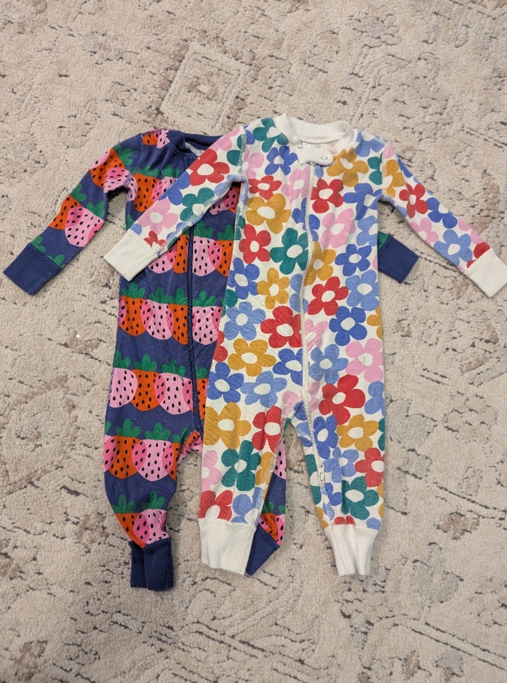 Hanna Andersson Baby Girls Footless Pajamas Lot 12-18 Months Organic Cotton